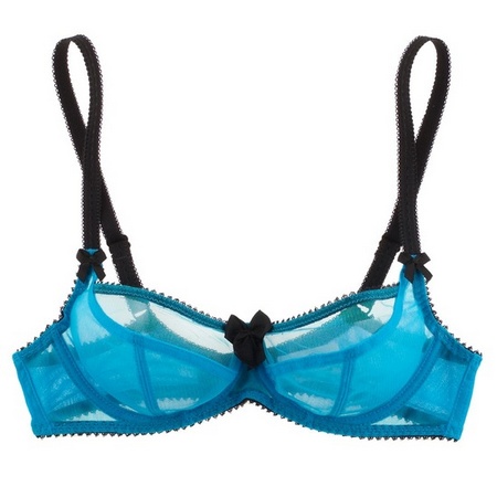 Clovia Women's Solid Padded Demi Cup Wire Free Balconette Bra- Turquoise