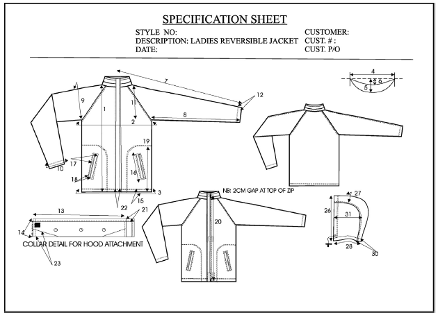 How to Make Spec Sheet For an Apparel Item?